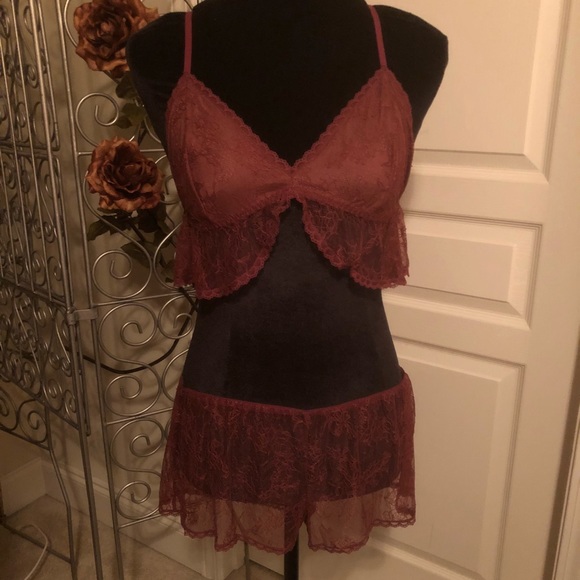 Adore Me Other - Adore Me maroon Bralette and boy shorts NWT
